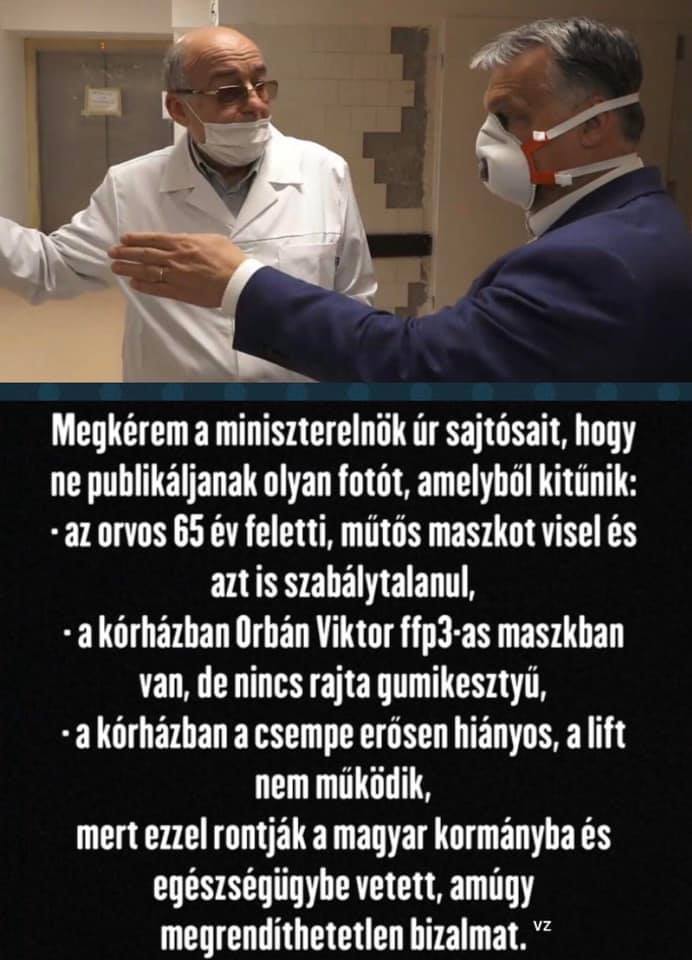 Ha egészséges, ne hordjon maszkot! Orbán maszkban