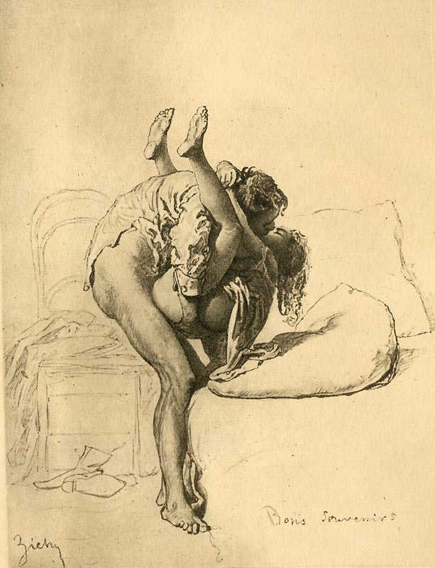 Szexelő párok Zichy Mihály 19. századi rajzain